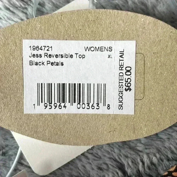 Prana Jess Reversible Bikini Top in Black/Floral - Size XL NWT - Picture 6 of 8